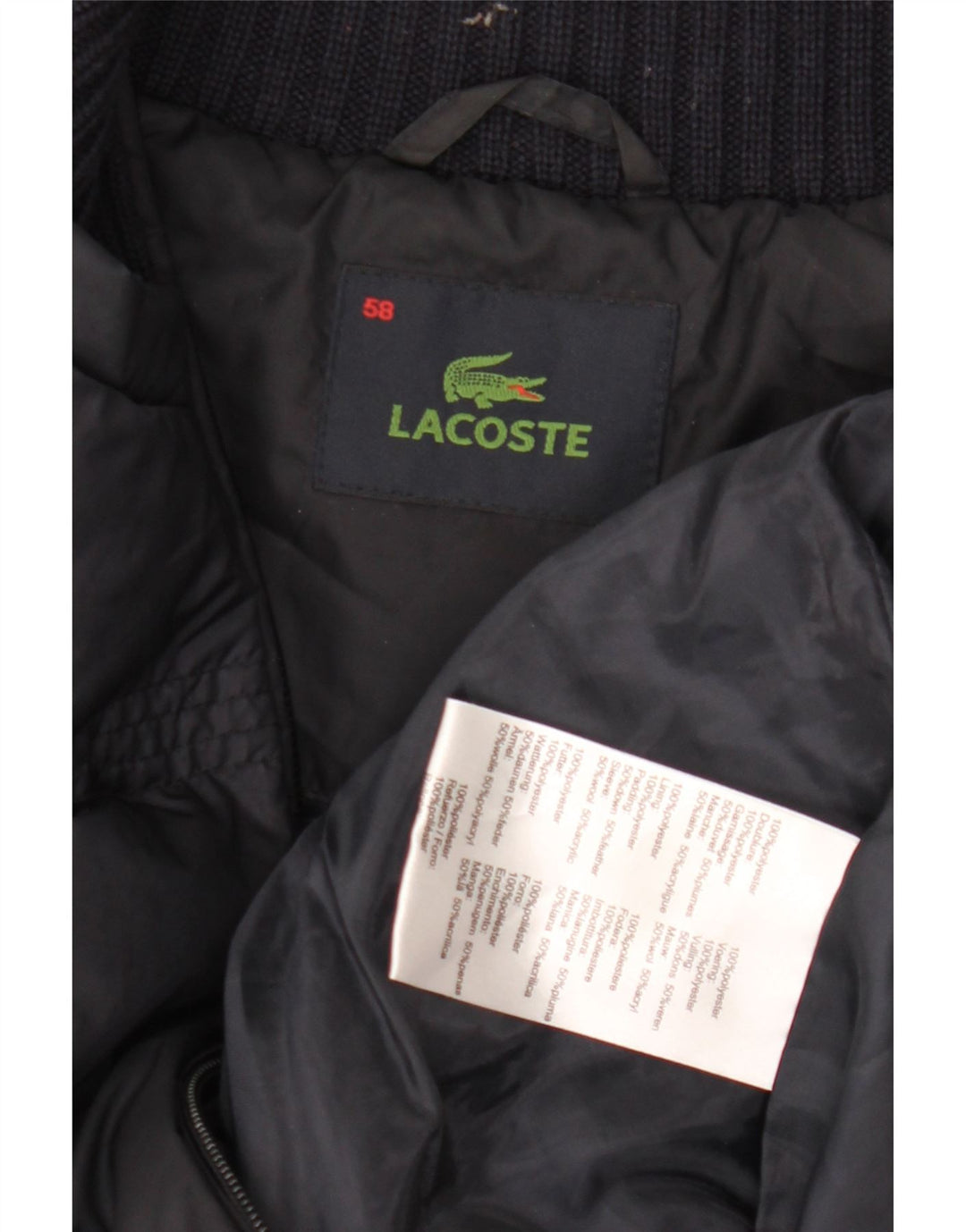 Lacoste Mens Padded Gilet IT 58 3XL Navy Blue Polyester