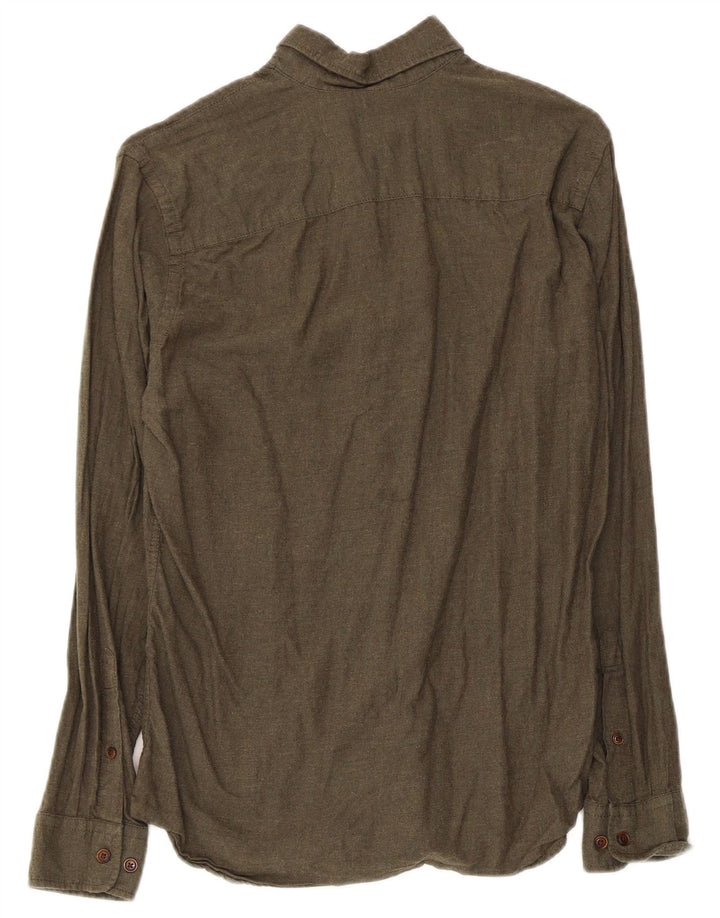 Jack & Jones Mens Shirt XS Khaki Cotton