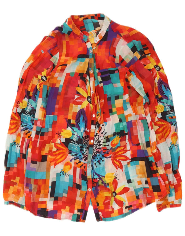 Desigual Womens Graphic Shirt Blouse UK 12 Medium Multicoloured Geometric