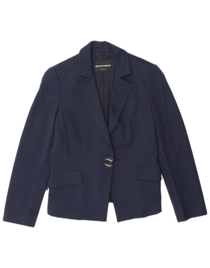 Emporio Armani Womens 1 Button Blazer Jacket UK 10 Small Navy Blue