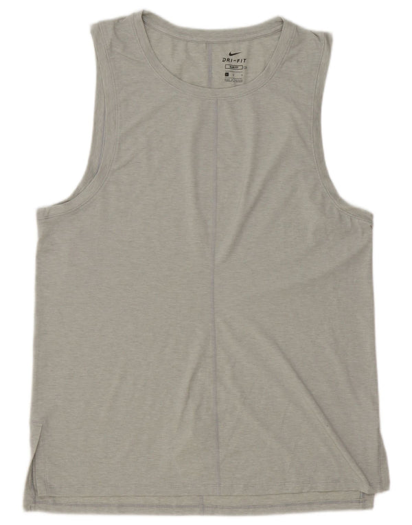 Nike Mens Dri Fit Slim Vest Top Large Grey Polyester