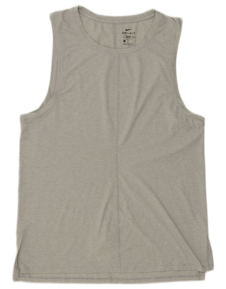 Nike Mens Dri Fit Slim Vest Top Large Grey Polyester