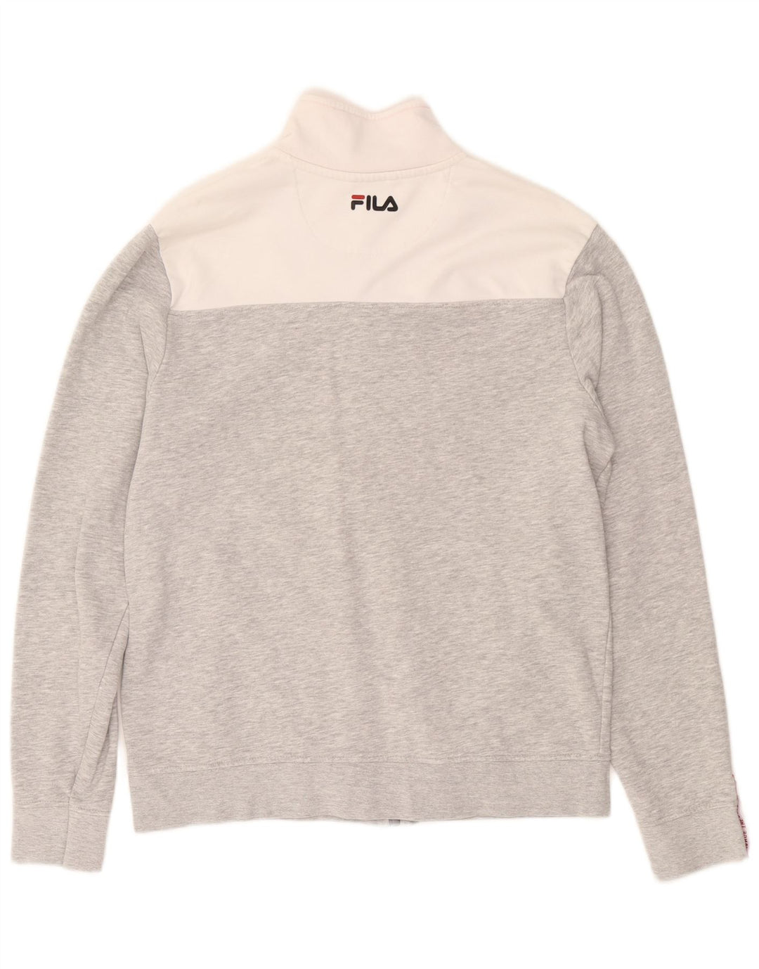 Fila Mens Tracksuit Top Jacket Large Grey Colourblock Cotton
