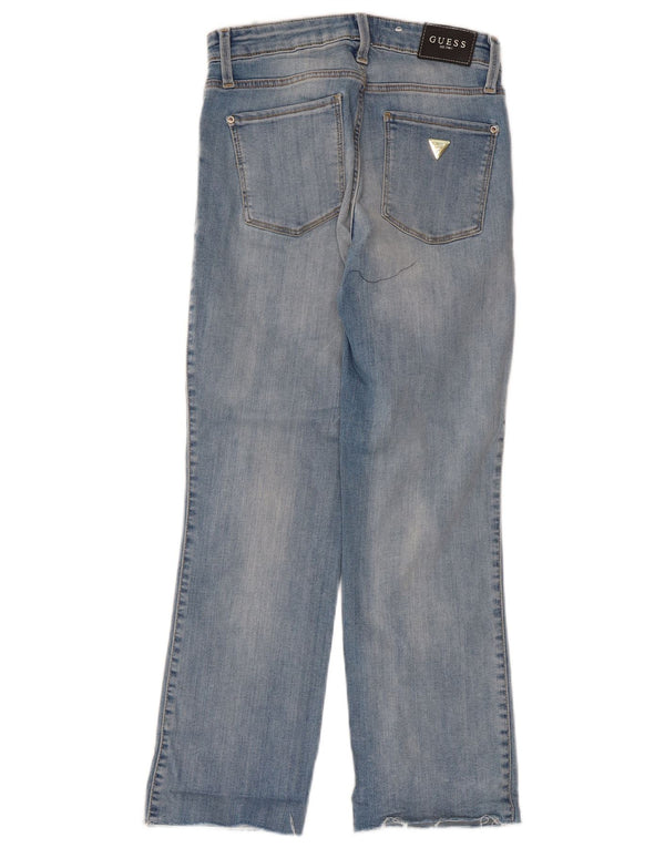 Guess Womens Crop Mid Rise Straight Jeans W27 L25 Blue Cotton