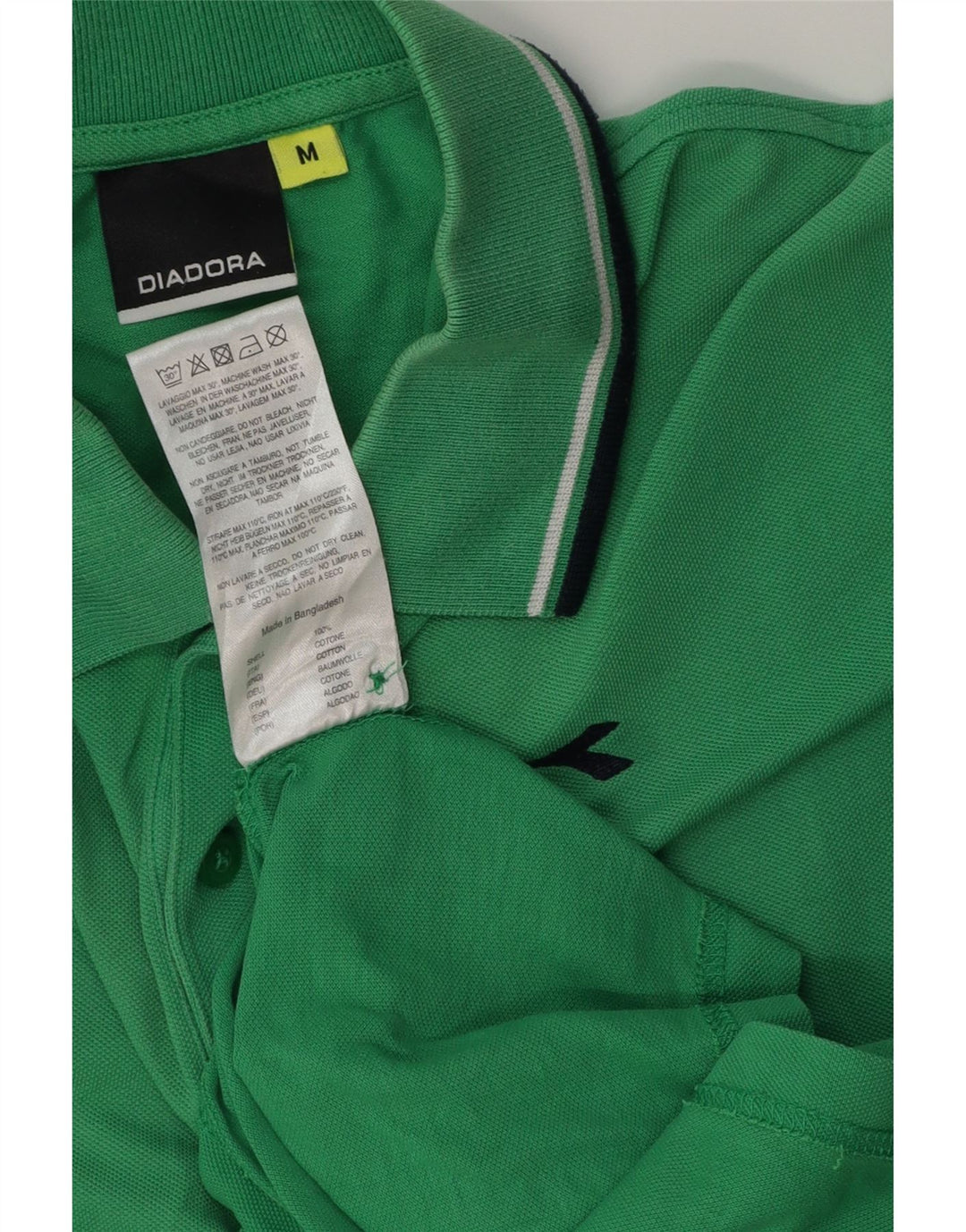 Diadora Mens Polo Shirt Medium Green Cotton