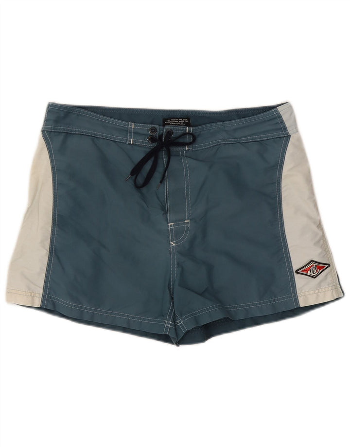 Bear Mens Swimming Shorts Large Blue Colourblock Polyamide