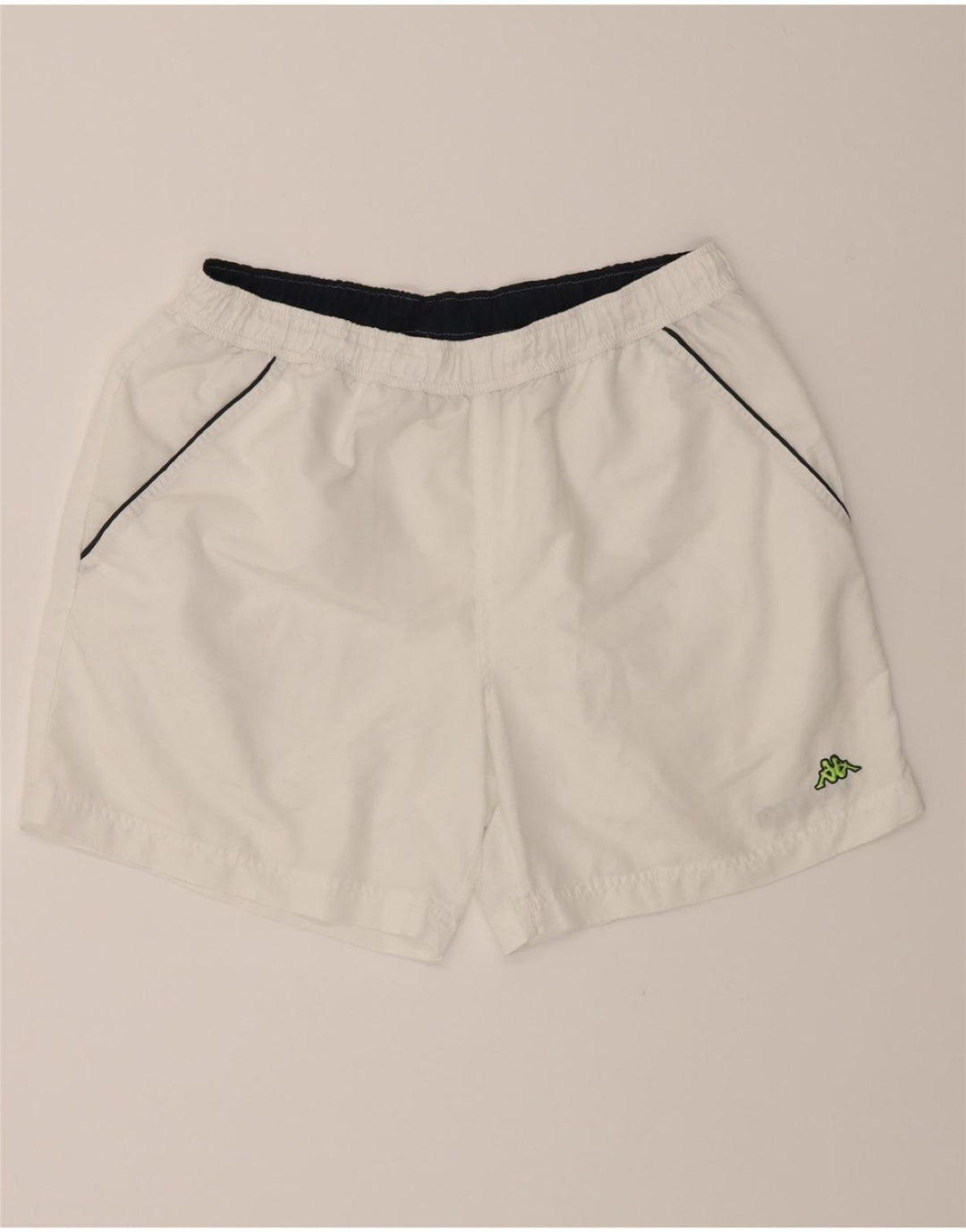 KAPPA Mens Sport Shorts Large White Polyester Vintage Kappa and Second-Hand Kappa from Messina Hembry 