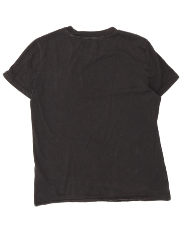 Adidas Womens Graphic T-Shirt Top UK 12/14 Medium Black Cotton