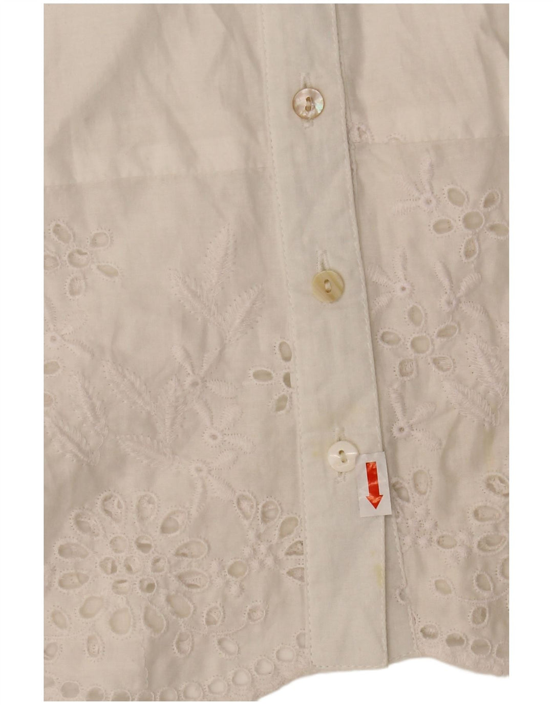 WAREHOUSE Womens Short Sleeve Shirt Blouse UK 10 Small  White Polyester