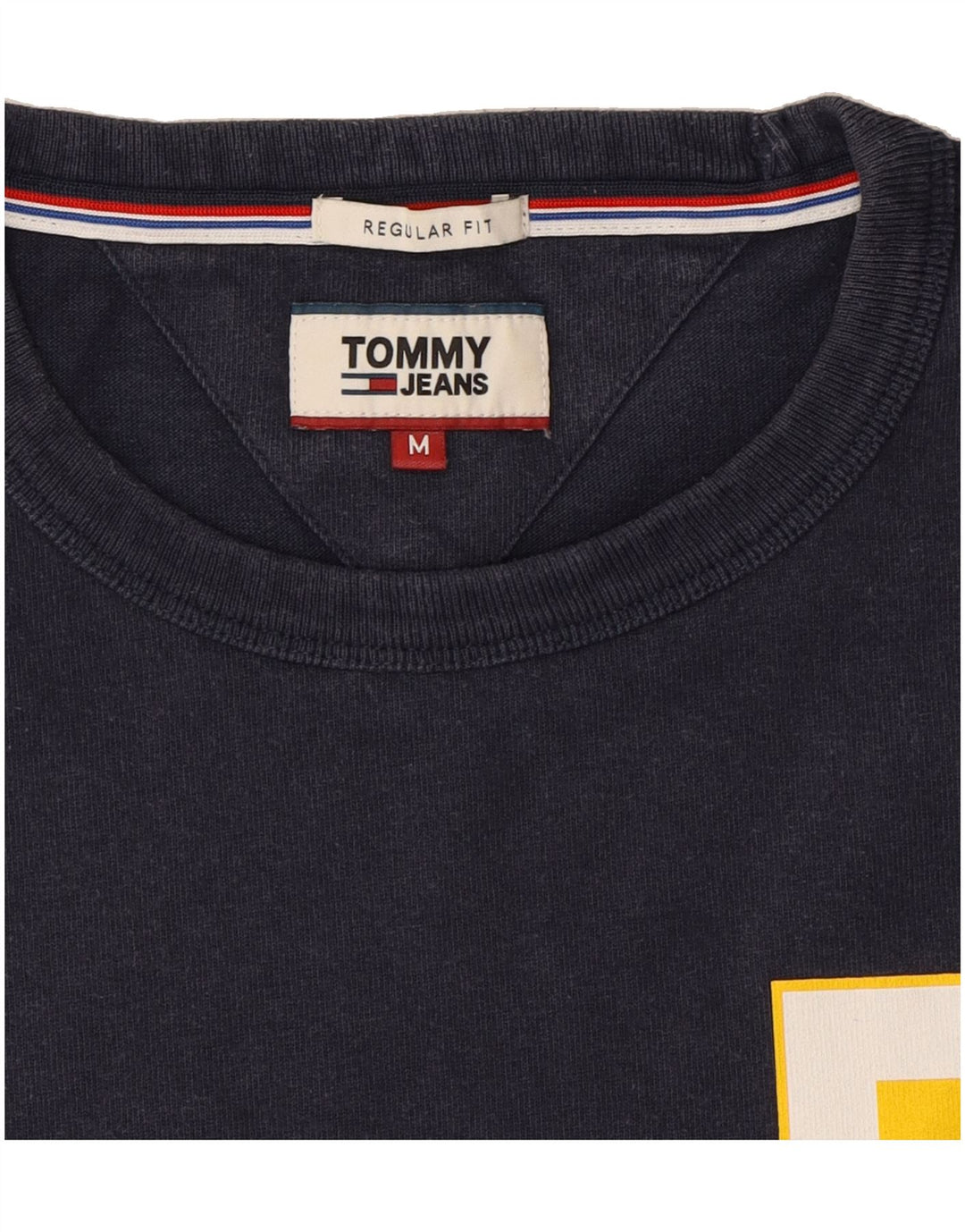 TOMMY HILFIGER Mens Regular Fit Graphic T-Shirt Top Medium Navy Blue Vintage Tommy Hilfiger and Second-Hand Tommy Hilfiger from Messina Hembry 