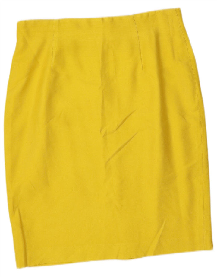 Vintage Womens 4 Button 2 Piece Skirt Set IT 46 Large W32  Yellow Silk