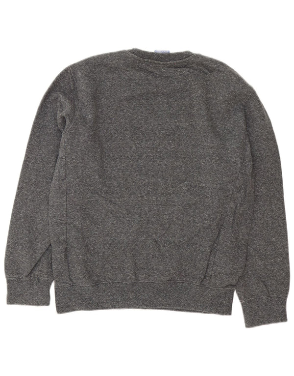 Champion Womens Sweatshirt Jumper UK 14 Medium Grey Flecked Cotton