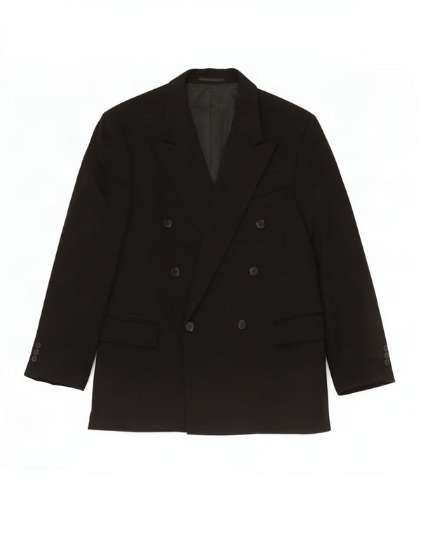 Ing Loro Piona & Co. Mens Double Breasted Blazer Jacket IT 54 2XL Black