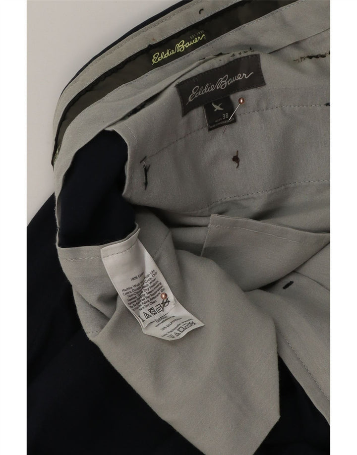 EDDIE BAUER Mens Pegged Chino Trousers W38 L36 Navy Blue Cotton