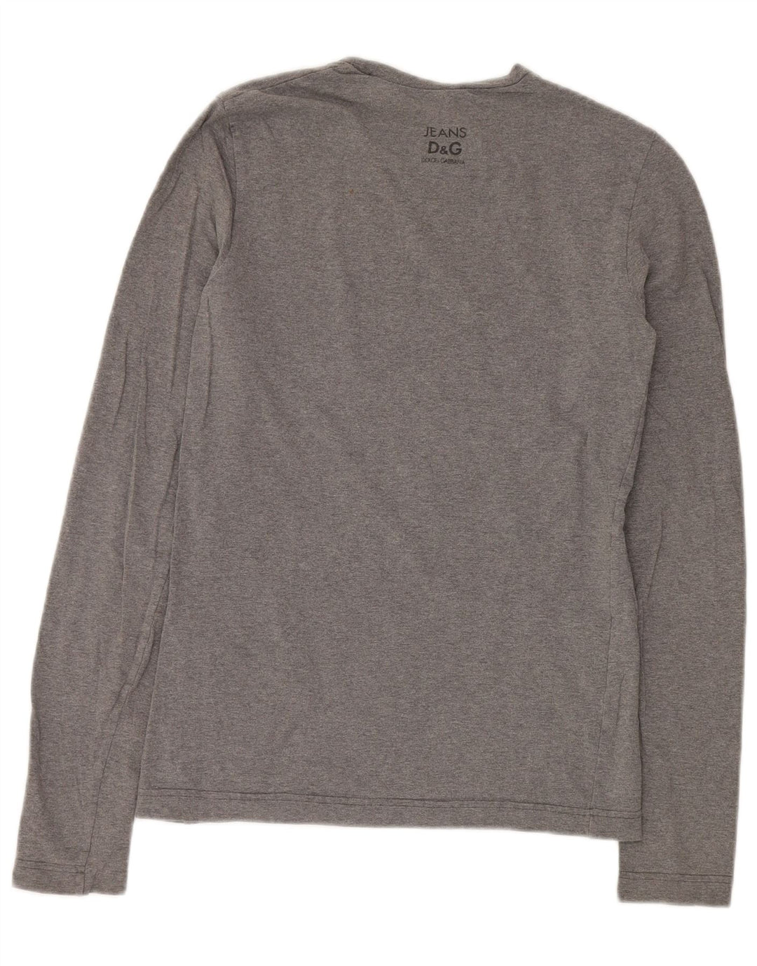 Dolce & Gabbana Womens Top Long Sleeve UK 12 Medium Grey Cotton