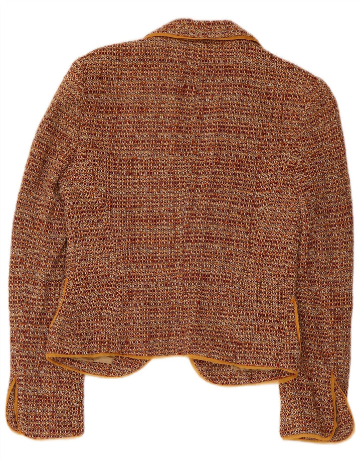 Zara Womens Blazer Jacket EU 38 Small Brown Flecked Acrylic