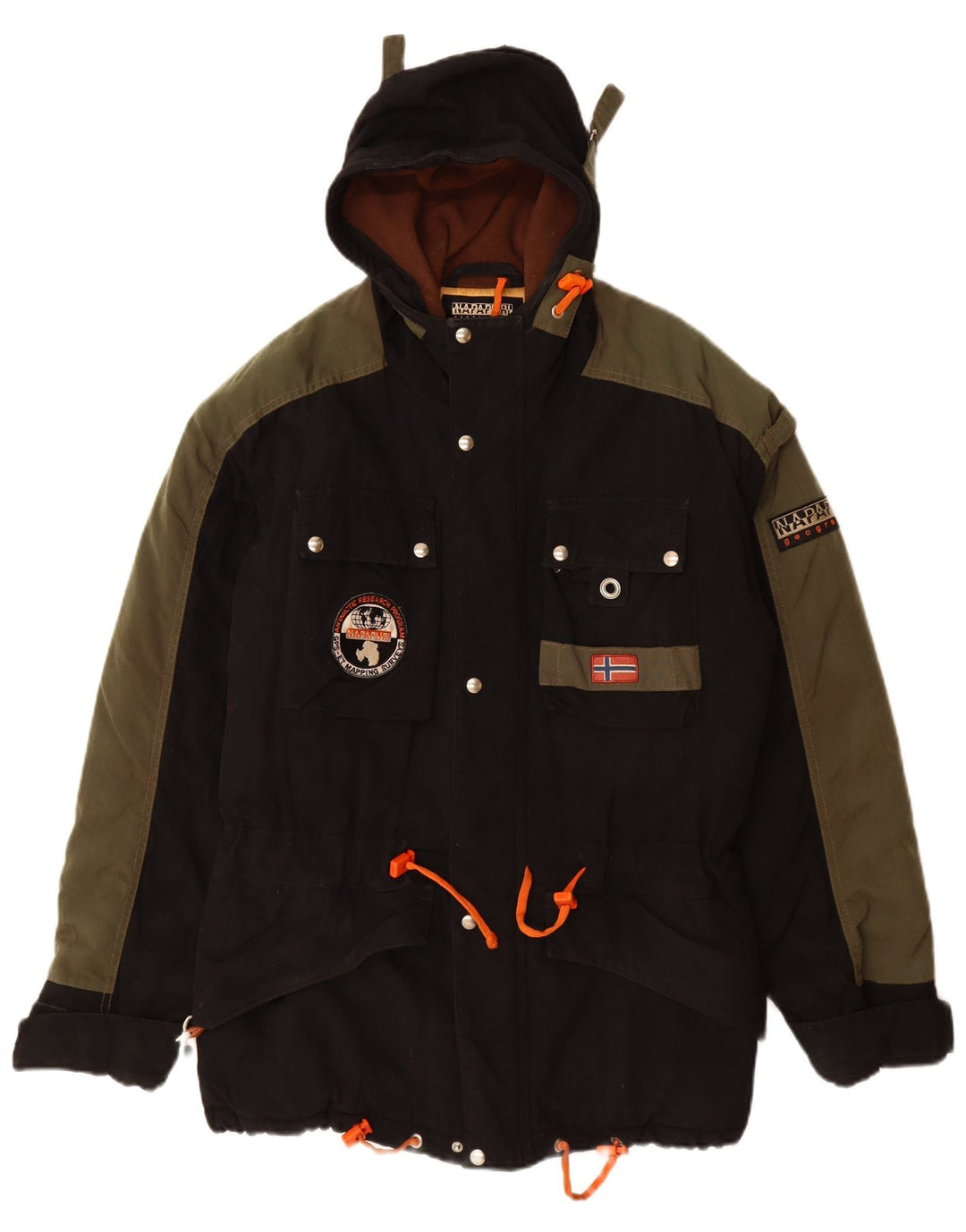 NAPAPIJRI Mens Hooded Windbreaker Jacket UK 38 Medium Black Polyamide