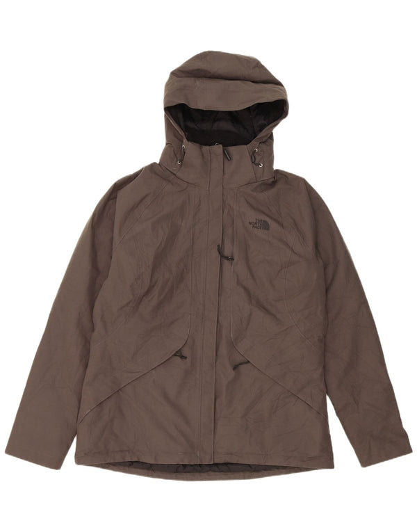 The North Face Womens Hooded Windbreaker Jacket UK 16 Large Grey Polyester