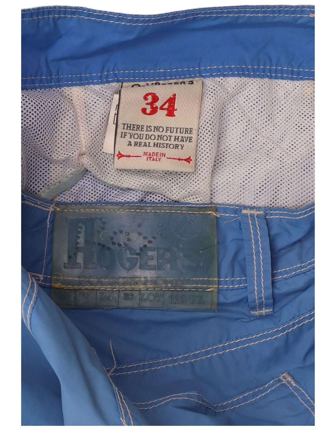 ROY ROGERS Mens Casual Shorts W34 Large Blue Polyamide