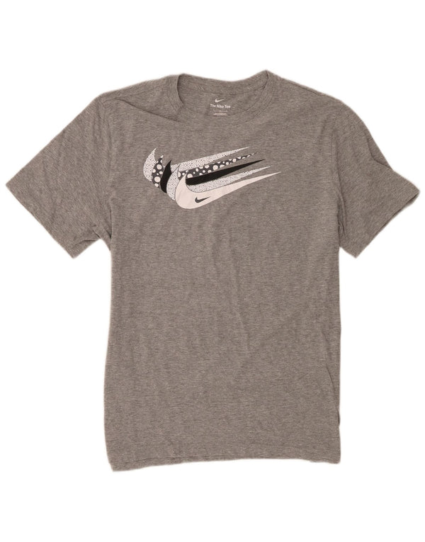 Nike Mens Graphic T-Shirt Top Large Grey Flecked Cotton