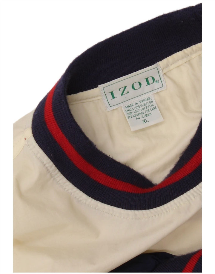 Izod Mens Pullover Tracksuit Top XL Navy Blue Colourblock Nylon
