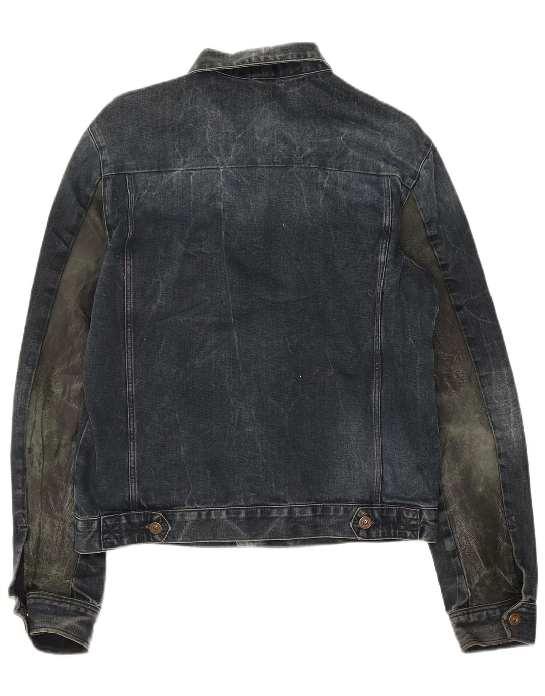 Calvin Klein Jeans Mens Denim Jacket UK 38 Medium Navy Blue Colourblock
