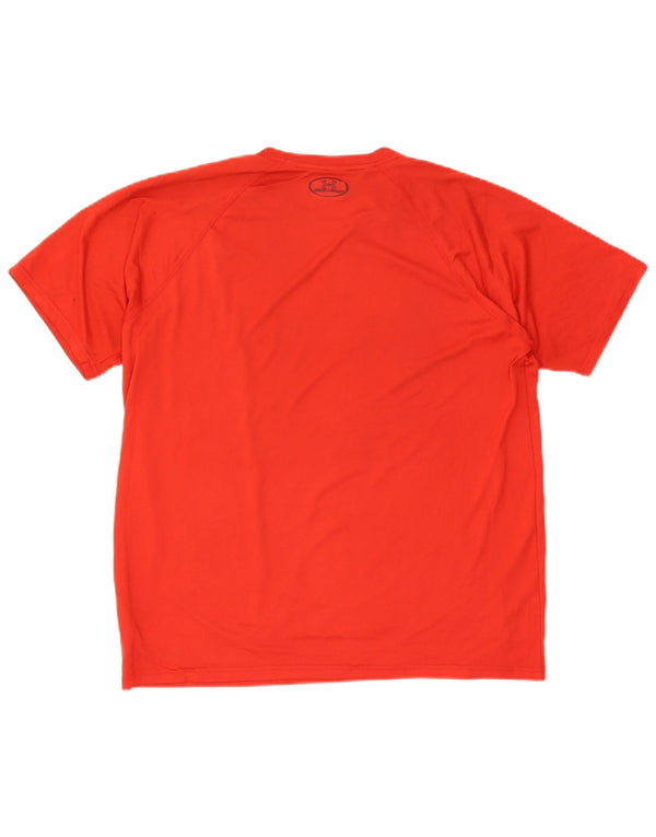 Under Armour Mens Heat Gear Graphic T-Shirt Top Large Red Polyester