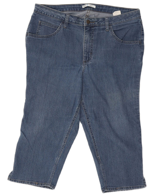 Lee Womens Riders Mid Rise Capri Jeans US 14 Large W32 L18 Blue Cotton