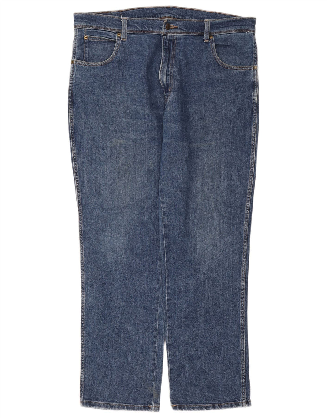 WRANGLER Mens Regular Fit Straight Jeans W38 L30 Blue Cotton