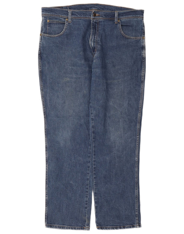 WRANGLER Mens Regular Fit Straight Jeans W38 L30 Blue Cotton