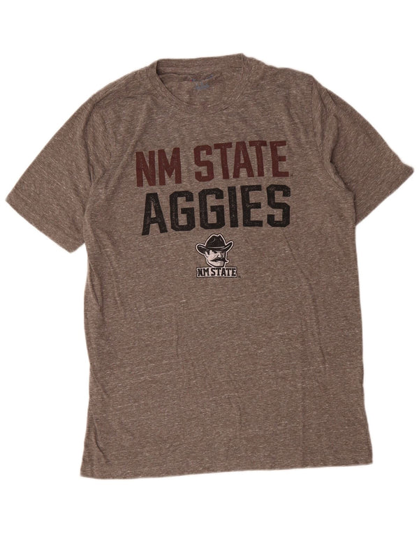 Champion Mens NM State Aggies Graphic T-Shirt Top Large Grey Flecked