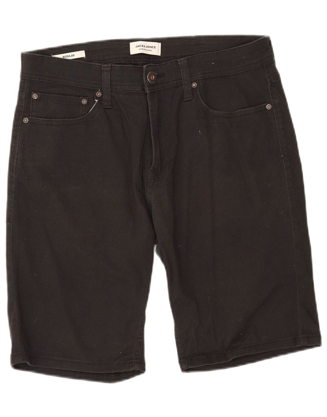 Jack & Jones Mens Regular Casual Shorts Medium W32 Black Cotton