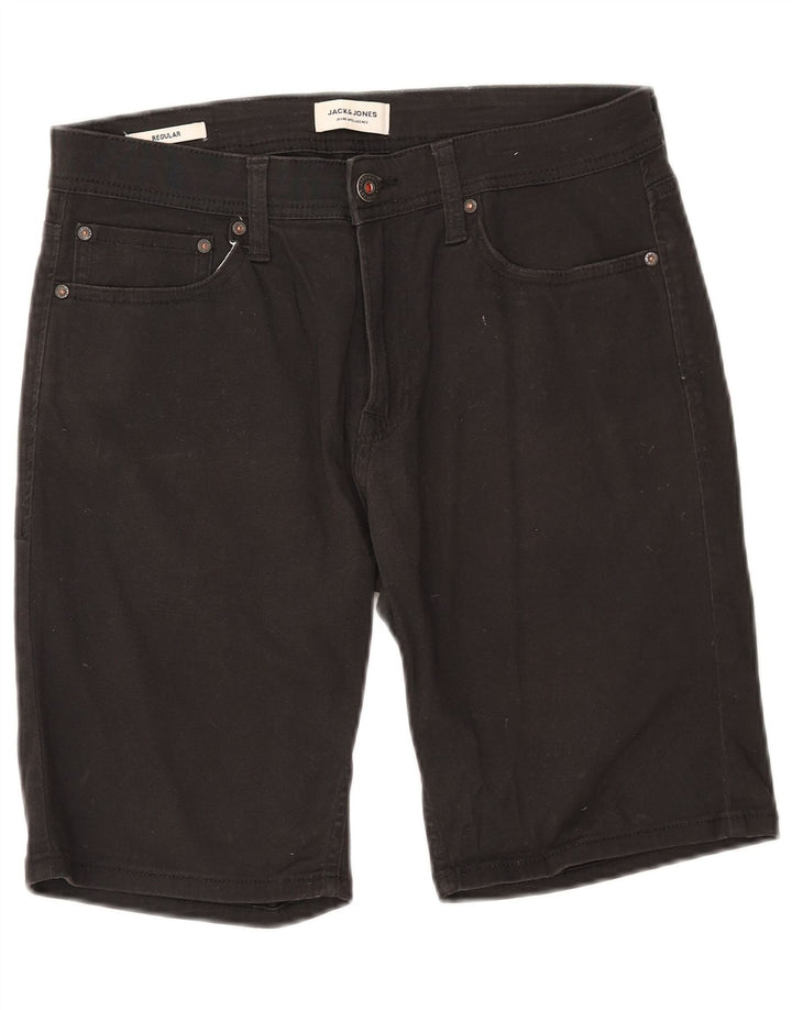 Jack & Jones Mens Regular Casual Shorts Medium W32 Black Cotton