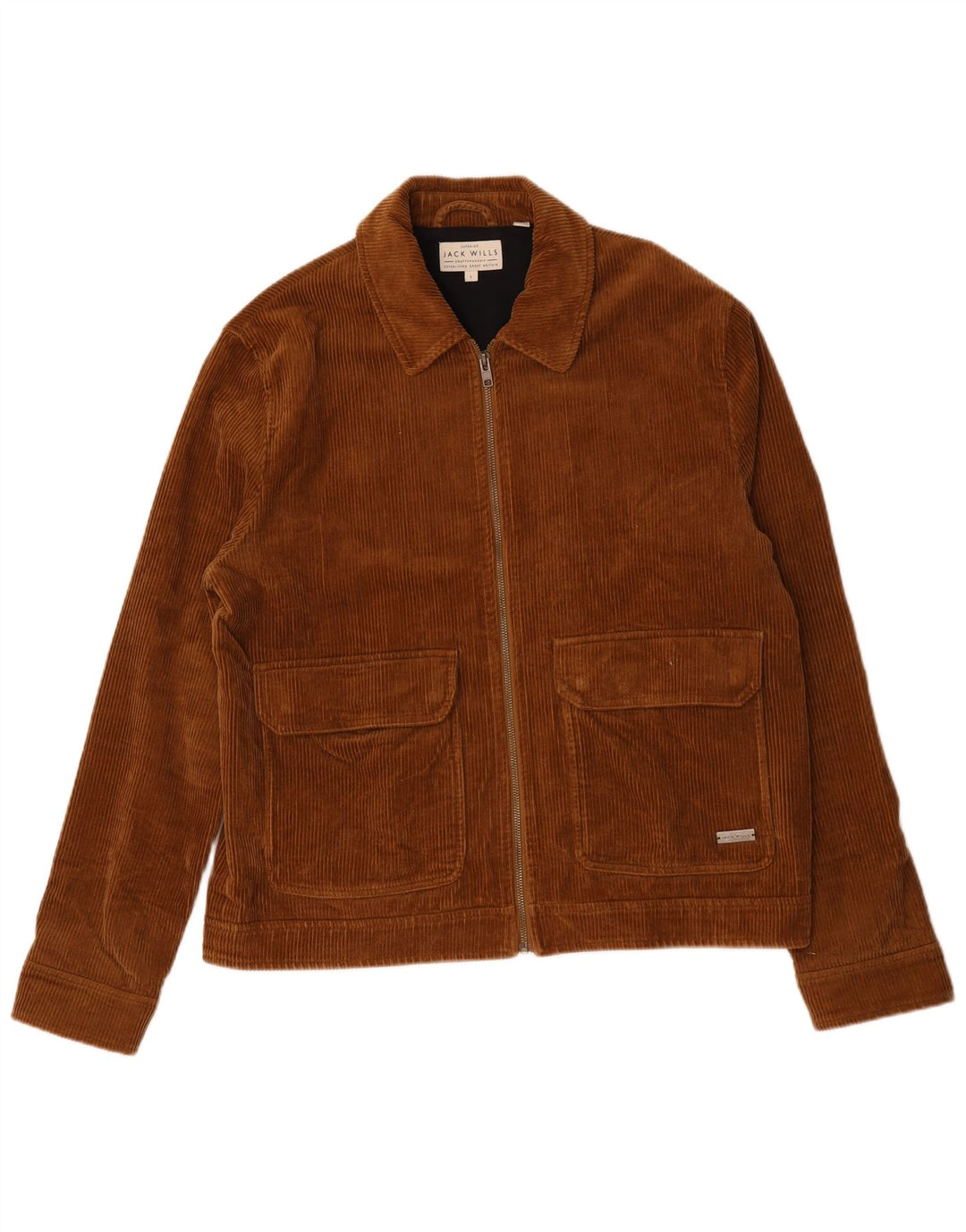Jack Wills Mens Bomber Corduroy Jacket UK 40 Large Brown