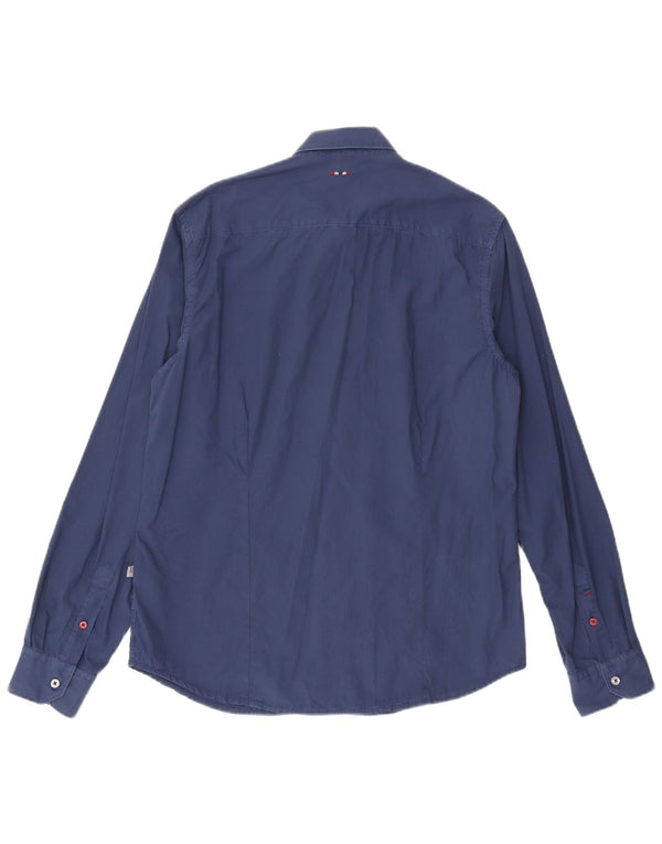 Napapijri Mens Shirt Large Navy Blue Cotton