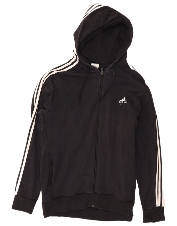 Adidas Mens Zip Hoodie Sweater XL Black Cotton