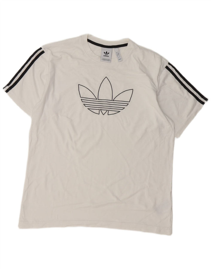 Adidas Mens Graphic T-Shirt Top Large White Cotton