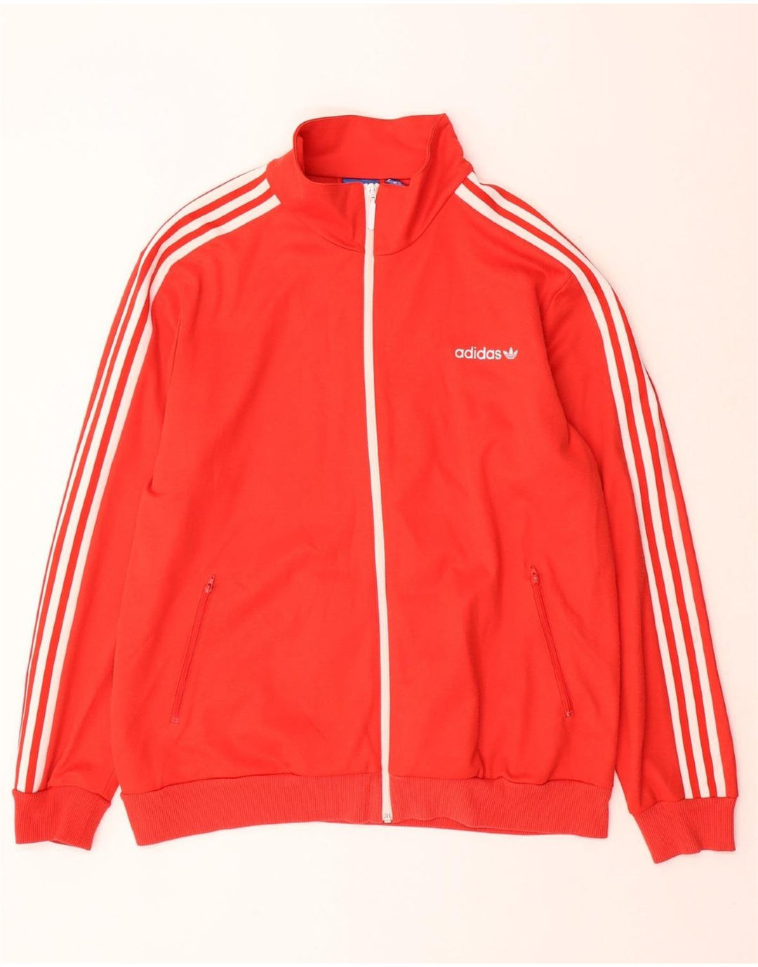 ADIDAS Mens Tracksuit Top Jacket XL Red Cotton