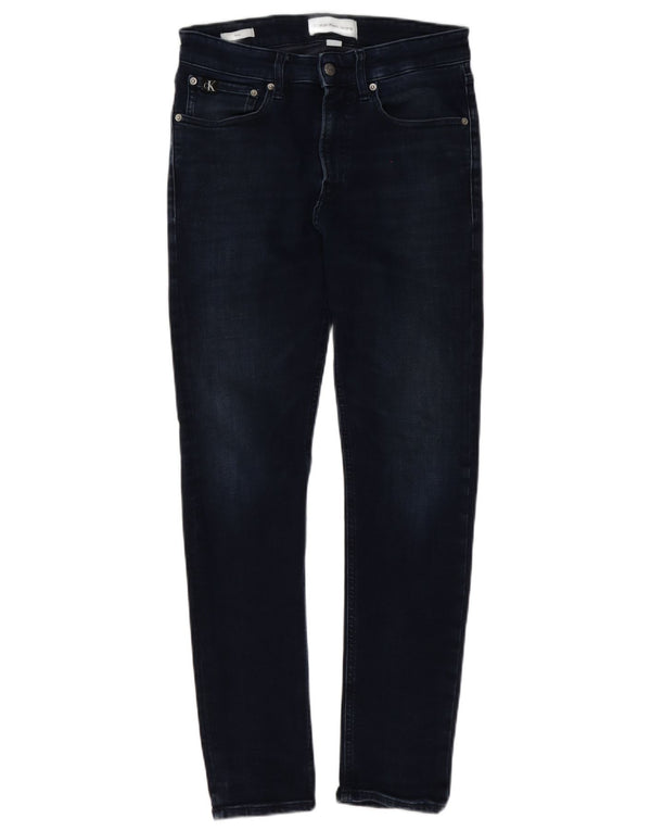 Calvin Klein Mens Skinny Jeans W32 L30 Navy Blue Cotton
