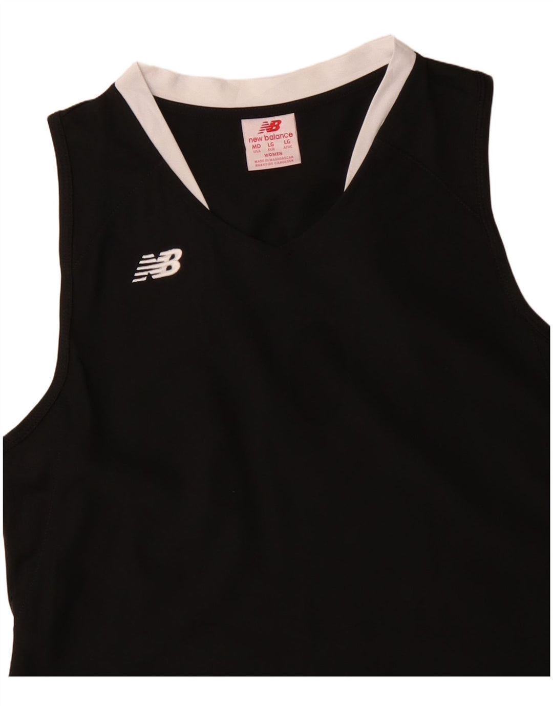 New Balance Womens Vest Top UK 14 Large Black Colourblock Polyester