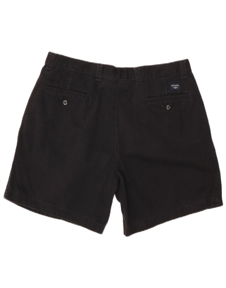 DOCKERS Mens Pegged Chino Shorts W36 Large Black Cotton