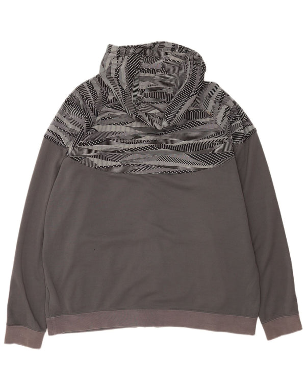Nike Mens Zip Hoodie Sweater XL Grey Geometric Cotton