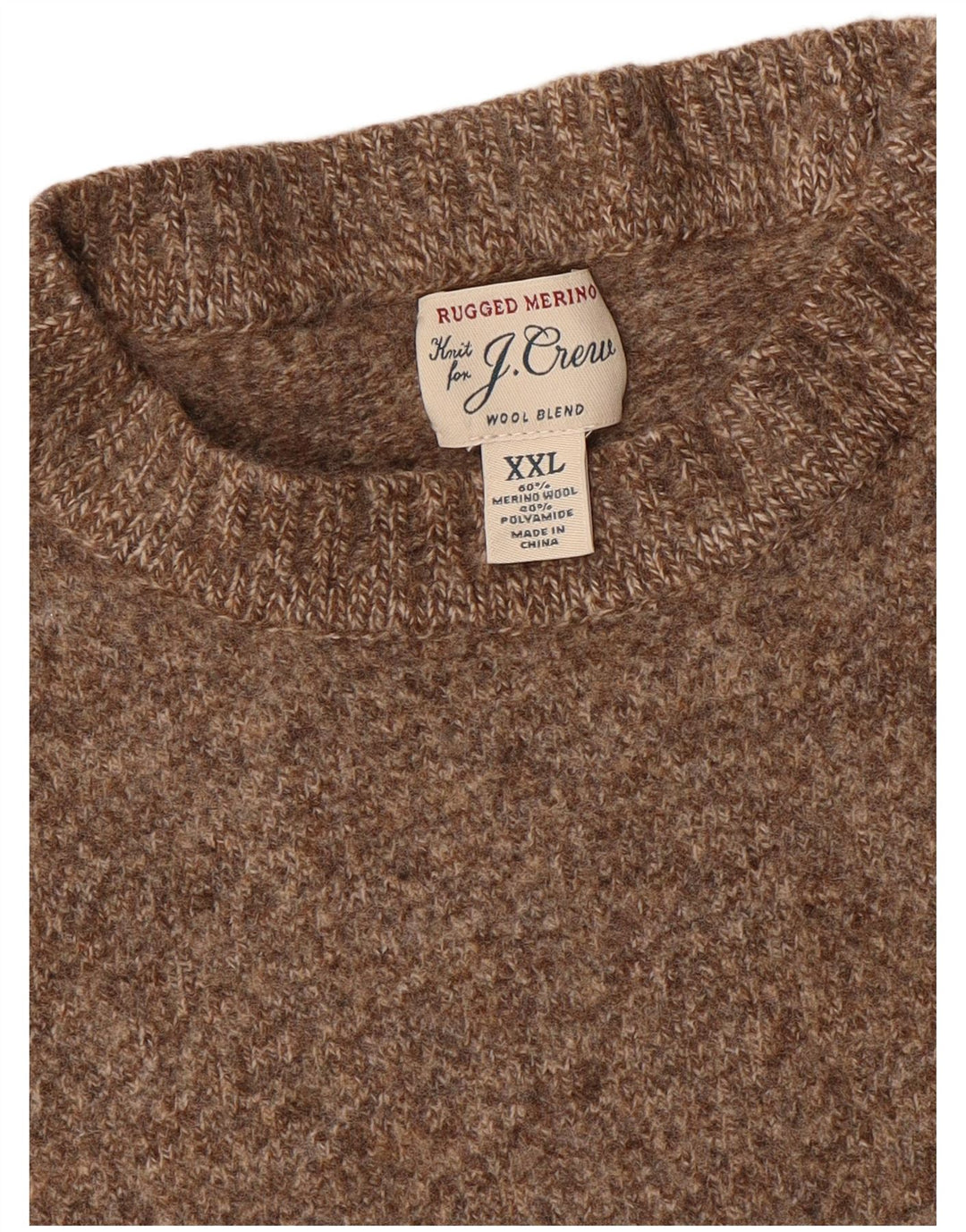 J. CREW Womens Crop Boat Neck Jumper Sweater UK 20 2XL Brown Flecked