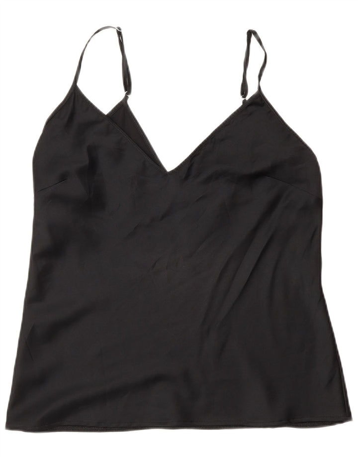 Zara Womens Cami Top UK 12 Medium Black Polyester