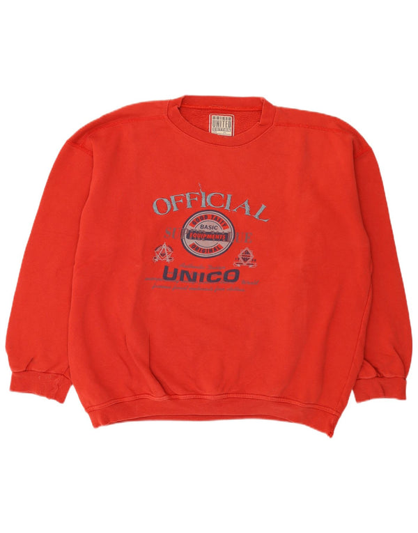 United Cotton Mens Graphic Sweatshirt Jumper XL Red Cotton