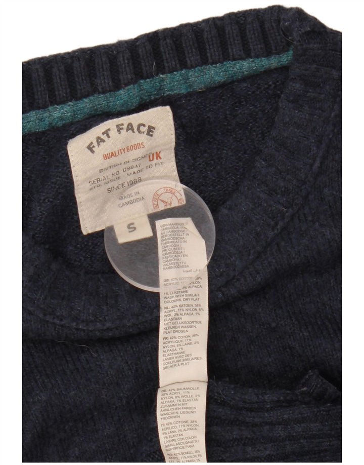 FAT FACE Womens Oversized Crew Neck Jumper Sweater UK 10 Small Navy Blue