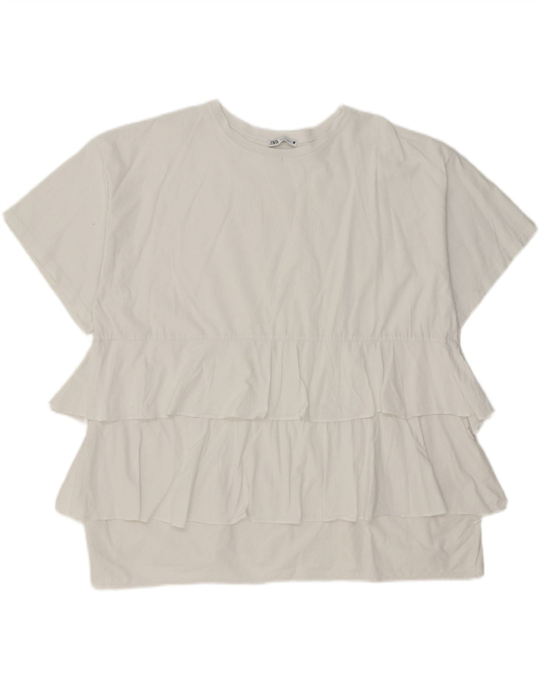 ZARA Womens Oversized Blouse Top UK 10 Small White Vintage Zara and Second-Hand Zara from Messina Hembry 