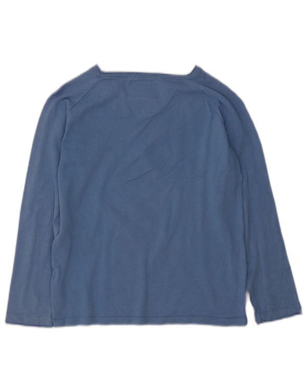Zara Girls Top Long Sleeve 7-8 Years Blue Cotton