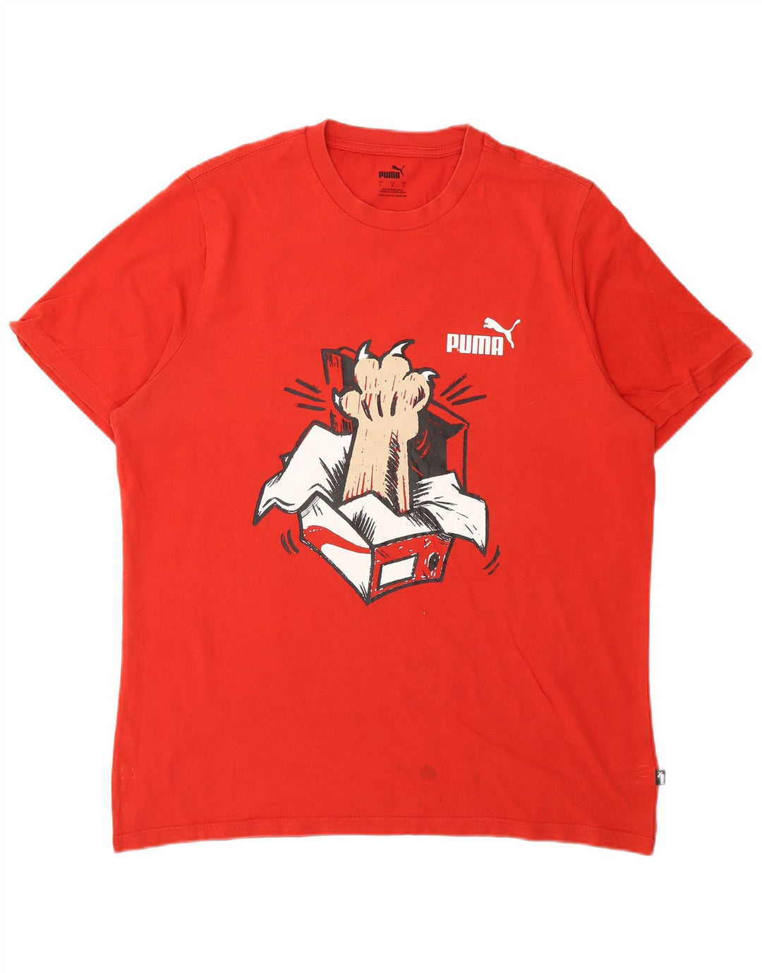 Puma Mens Graphic T-Shirt Top Large Red Cotton