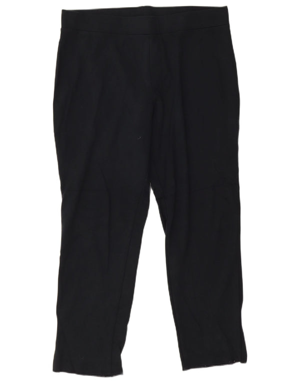 Marks & Spencer Womens Slim Casual Trousers UK 16 Large W34 L27 Navy Blue